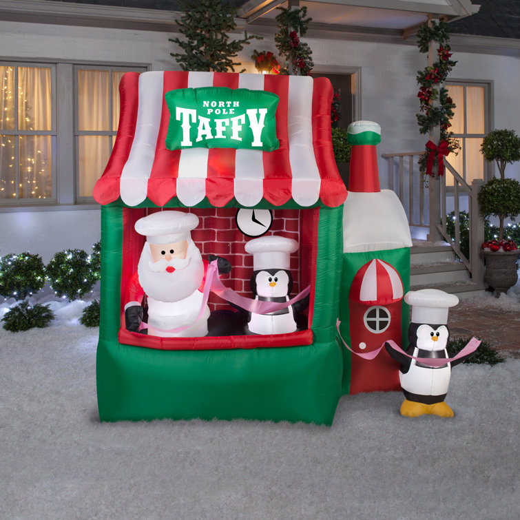Gemmy Industries Animated AirblownNorth Pole Taffy Stand Christmas Inflatable Wayfair
